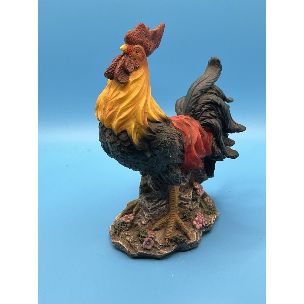 Vintage Rooster Figurine Plastic Resin Country Farmhouse Decor 6.5"